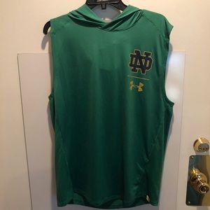 L - UA Notre Dame Sleeveless Fitness Hoodie